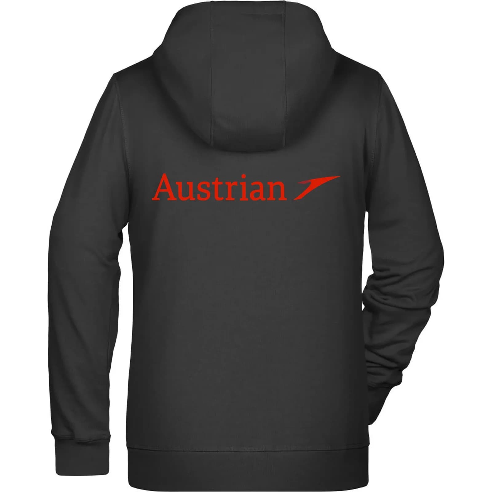 Kapuzensweatjacke Schwarz, Rückansicht