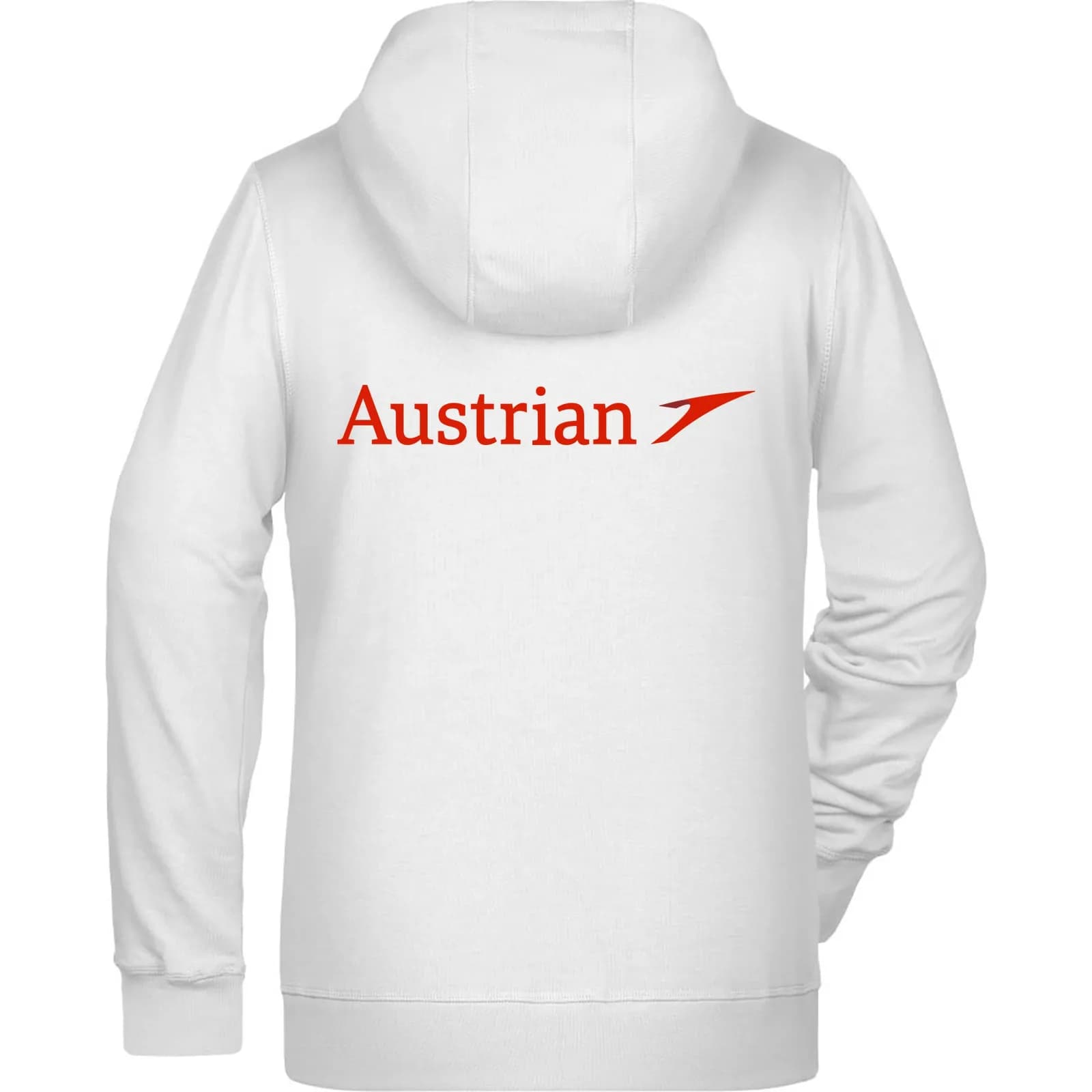 Kapuzensweatjacke Weiß, Rückansicht